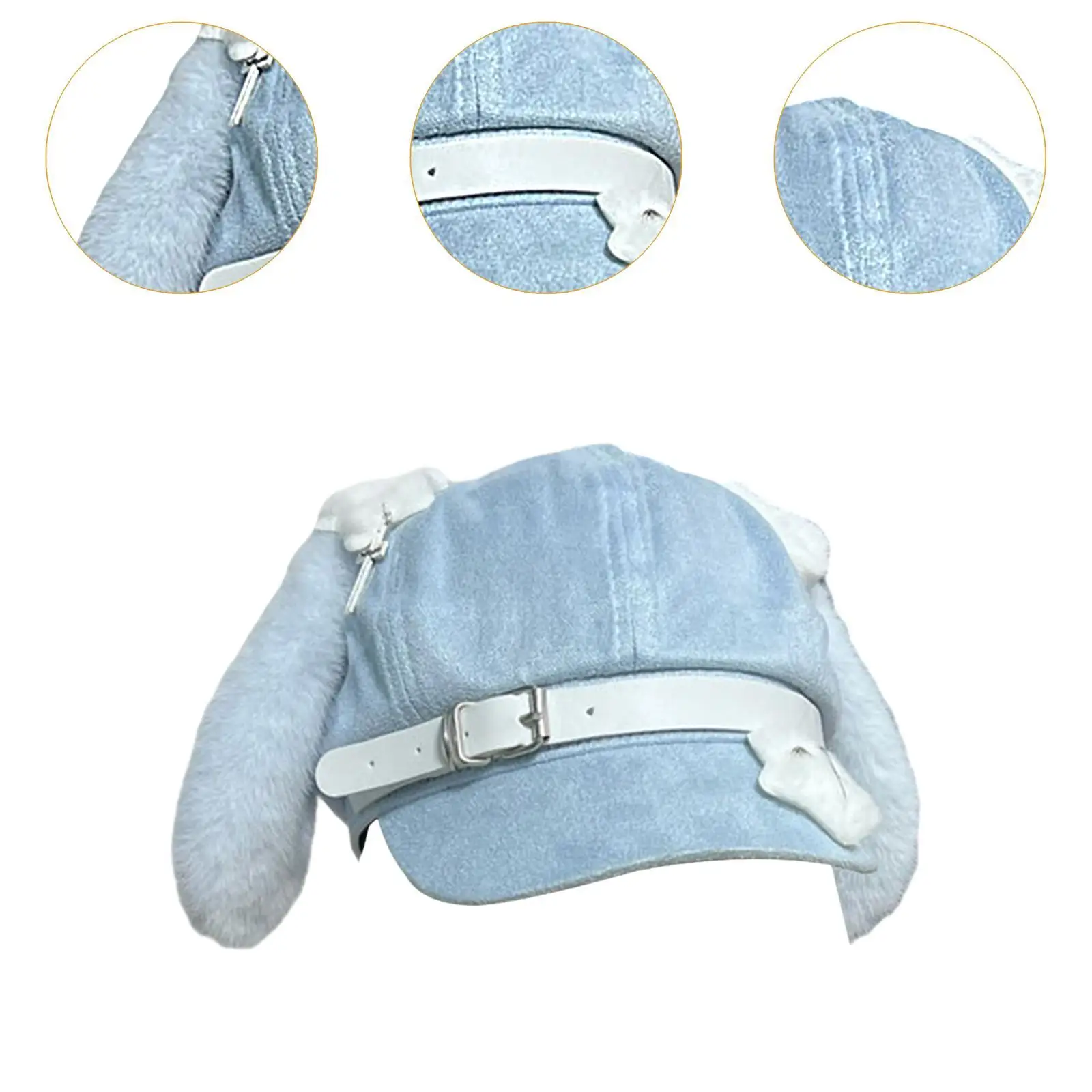 قبعة بيريه على شكل آذان الجرو، فستان فاخر ناعم عصري، قبعة لوليتا بيريه #5