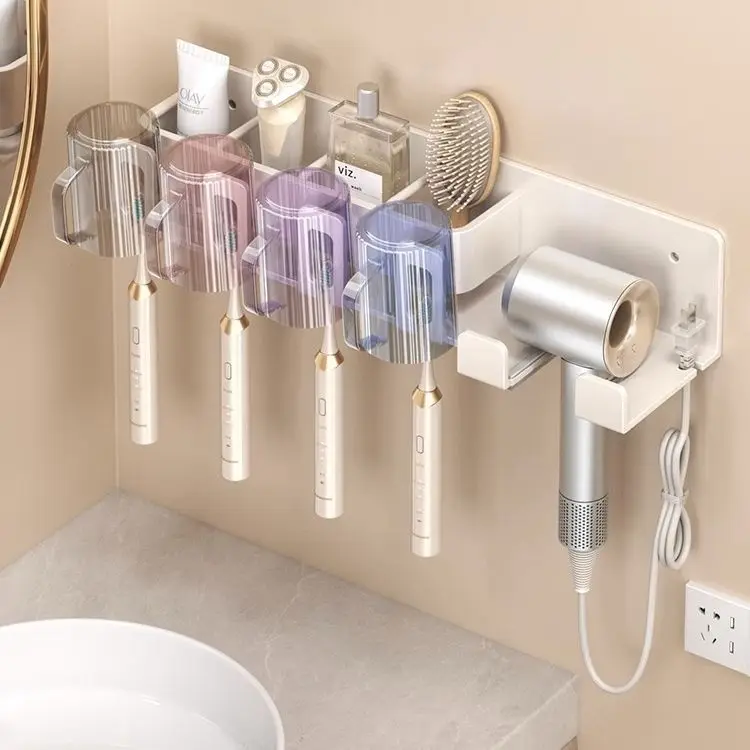 

Suitable forElectric toothbrush, storage shelf, no punching, hair dryer, integrated bracket, toilet, bathroom, wall-mounted dent