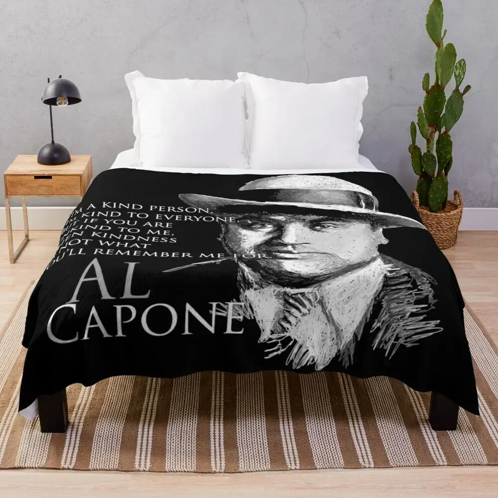 Al Capone Throw Blanket Flannel Fabric Personalized Gift Soft Beds Nap Blankets