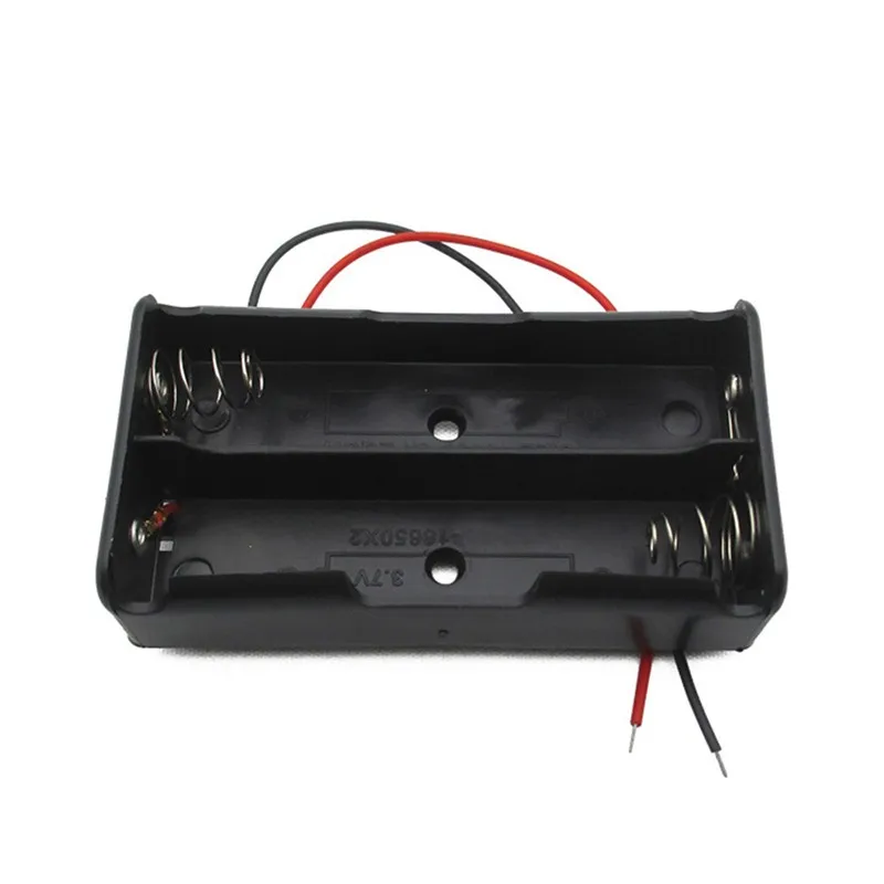 

New Plastic 7.4V 2x 18650 Battery Storage Case Holder DIY Box Container With Wire Leads for 18650 Batteries Wholesale