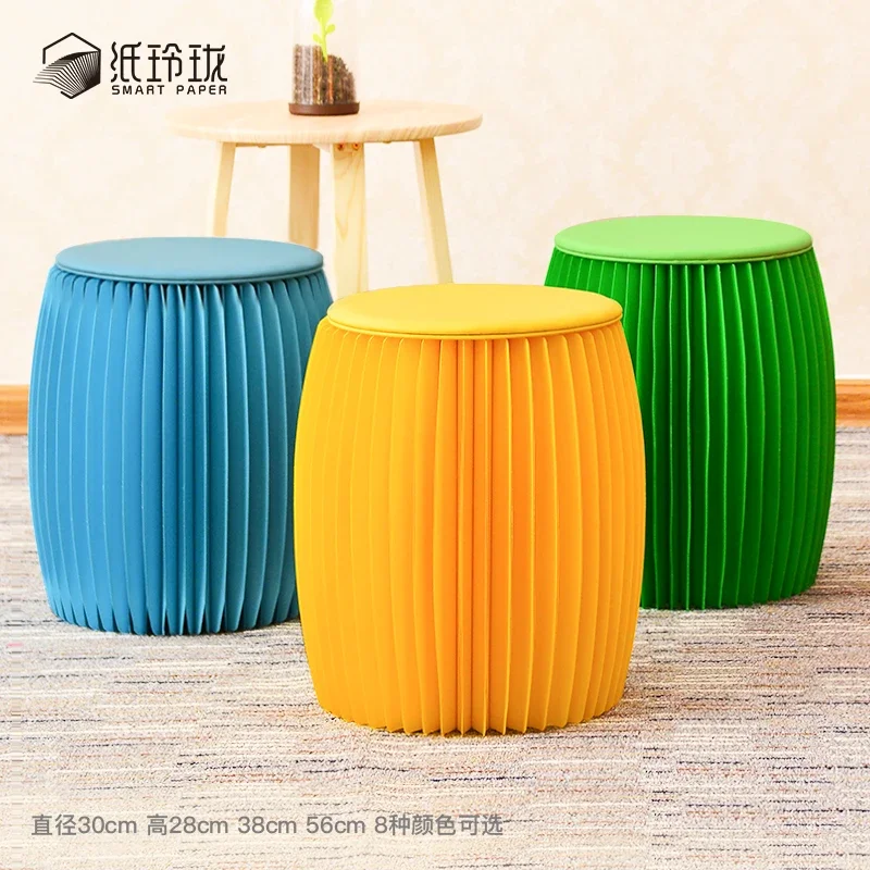 Creative Fashion Folding Drum Stool Furniture, Low Stool Can Be Customized Bedroom Furniture  Space Saving Furniture