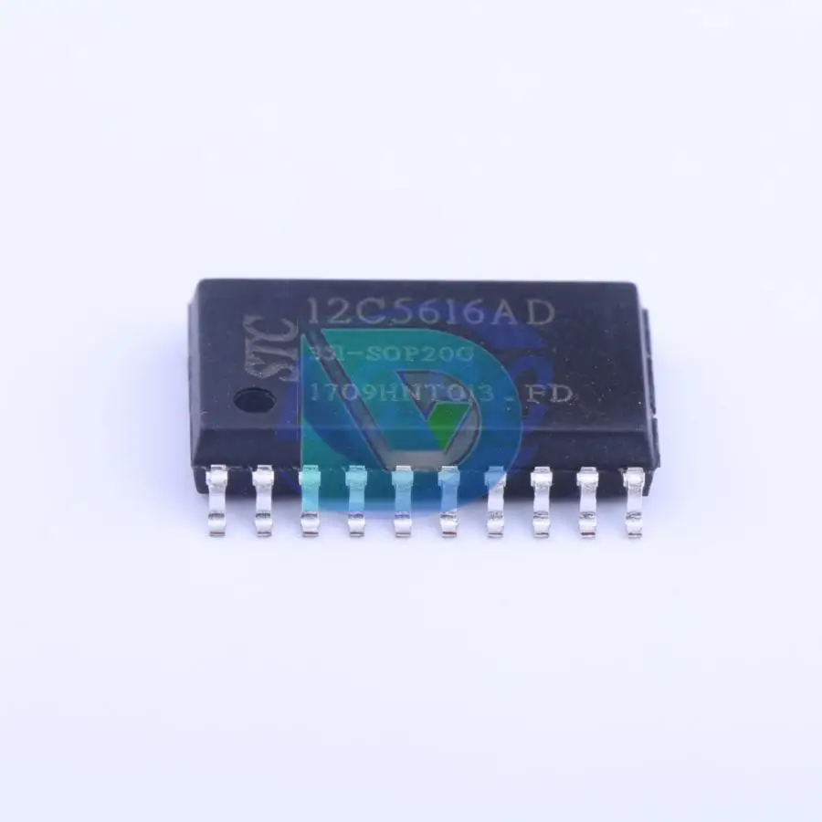 Microcontroladores MCU MPU e SOC, chip novo, STC12C5616AD-35I-SOP20, 16KB, 768byte, 15 3.5V-5.5V, 51 séries, 35MHz, SOIC-20-300mil