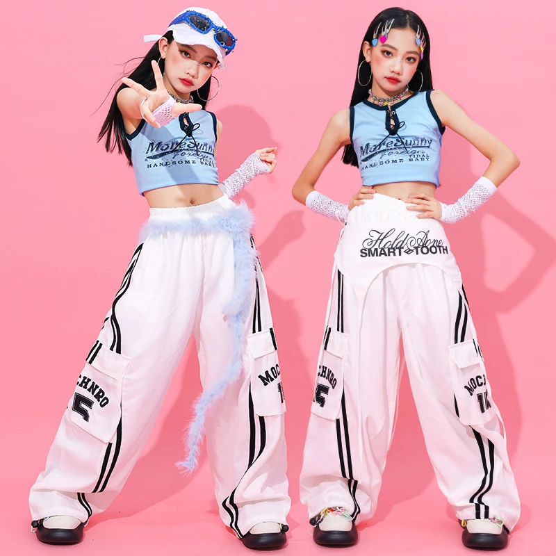 Mädchen Hip Hop Kleidung Crop Top Cargo Hosen Kinder K-pop Street Dance Kostüm Kinder Mädchen Gruppe Streetwear Jazz kleidung Sets