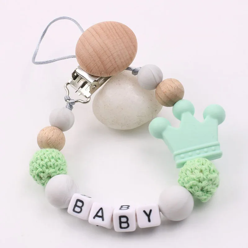 DIY Originality Personalized Pacifier Clip Customized Baby Name Pacifier Chain Secure Food Grade Silicone Teether Toy Gift