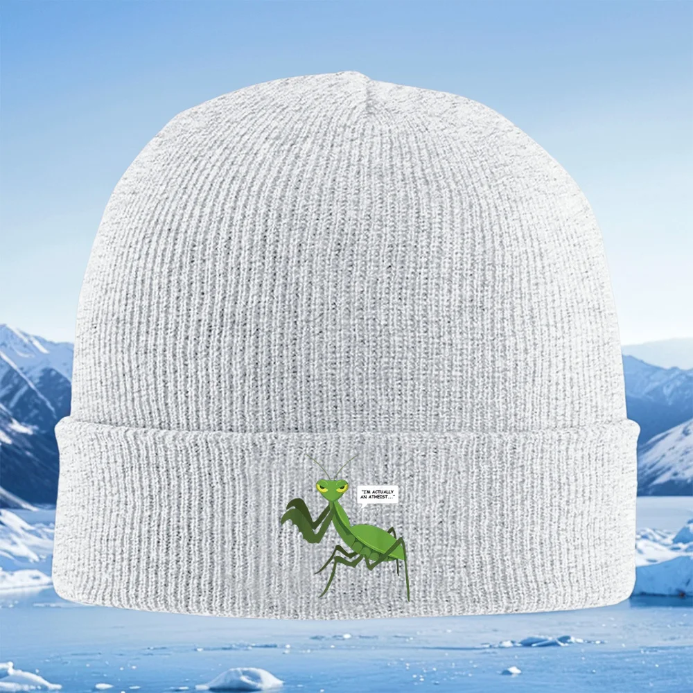 السرعوف تقول الملحد، التوضيح الهزلي الرجال النساء للجنسين محبوك قبعة قبعة صوفية قبعة الشتاء الحرارية الدافئة عيد الميلاد في الهواء الطلق