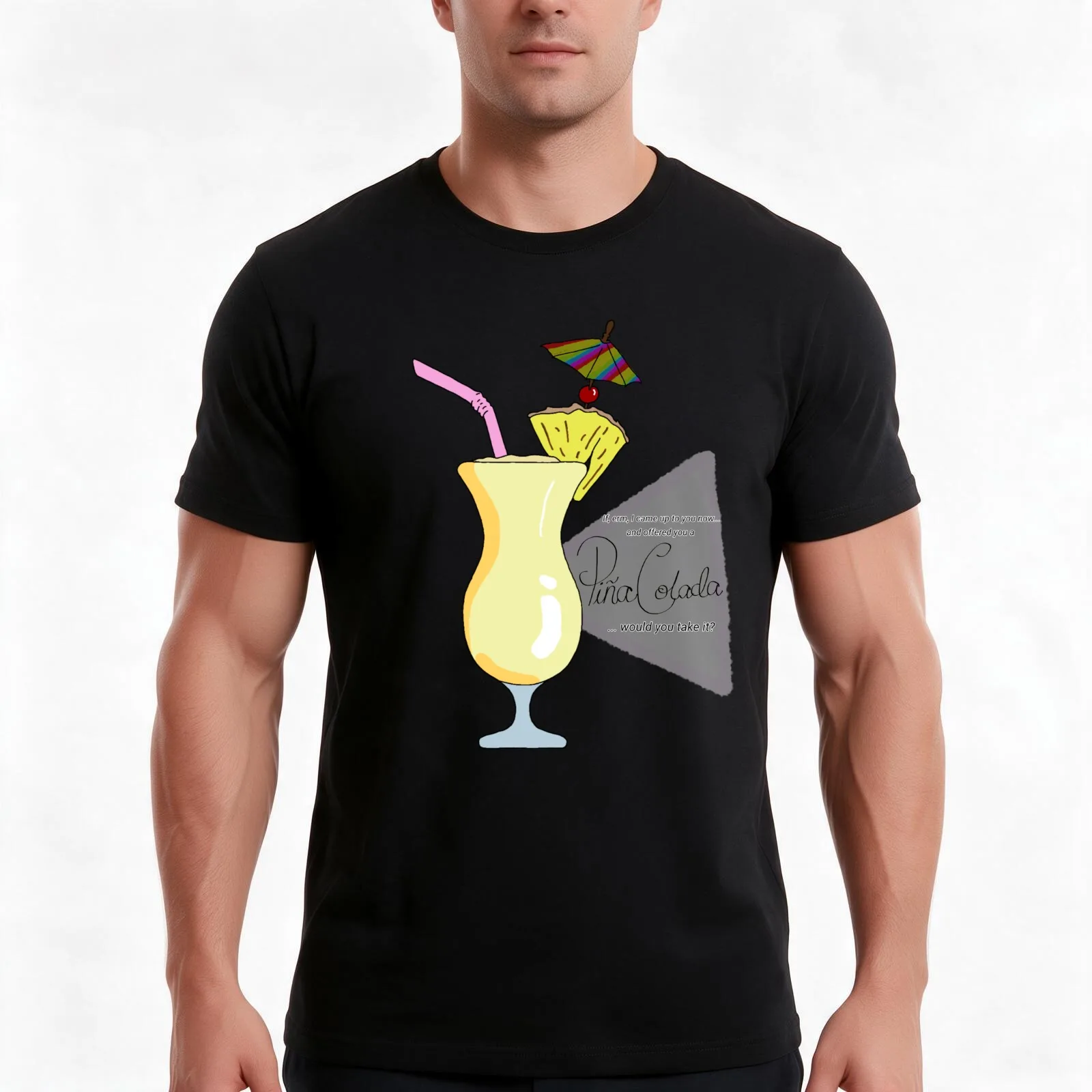 Charity Shop Sue - Pina Colada quote T-Shirt Summer Casual Cotton Tee Oversized Streetwear Tops Vintage Graphic Print