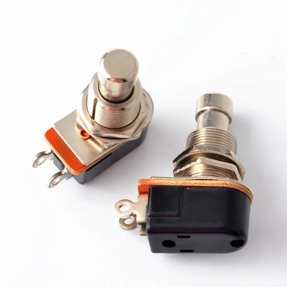 5pcs Metal Foot Switch Guitar Pedal Buttons, 2-Pin SPST Momentary Stomp Switch for Electric Guitar & Bass Effects