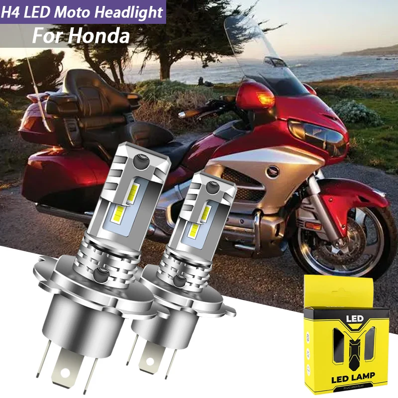 1/2PCS Motorcycle H4  9003 LED Headlight Bulbs 9600lm Replace 34901-MN5-003  For Honda GL1500 Goldwing 1988-1997