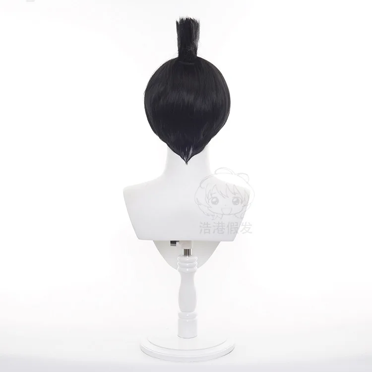 بالمنشار رجل هاياكاوا آكي شعر مستعار تأثيري الأسود Pinned-up الشعر للرجل كوميك كون الأداء الباروكات فستان الحفلات زي الملحقات #4