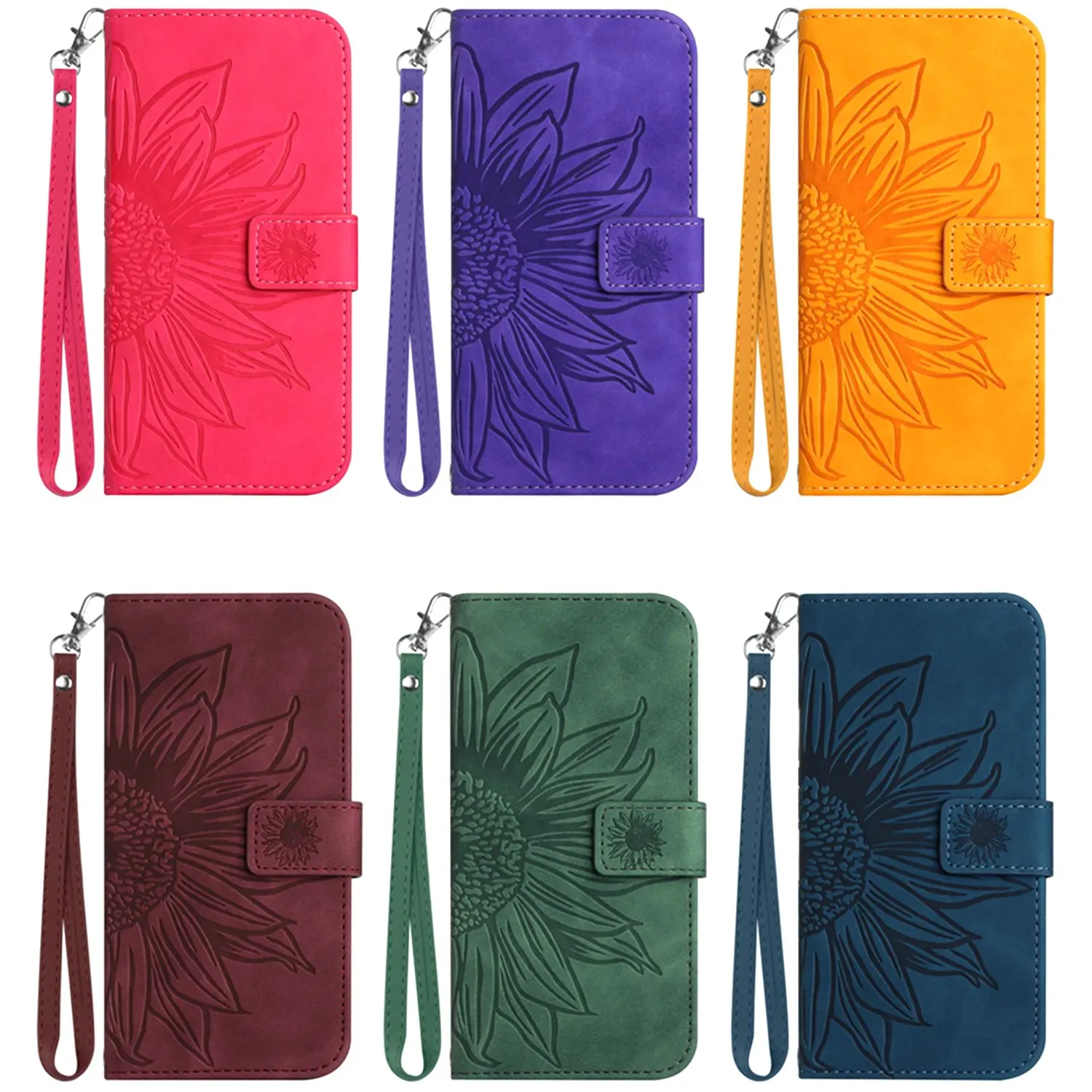 Embossed Sunflower Butterfly Case for Xiaomi Redmi 14C Redmi 14T Pro Leather Flip Magnetic Wallet Back Phone Cover for Honor X6B