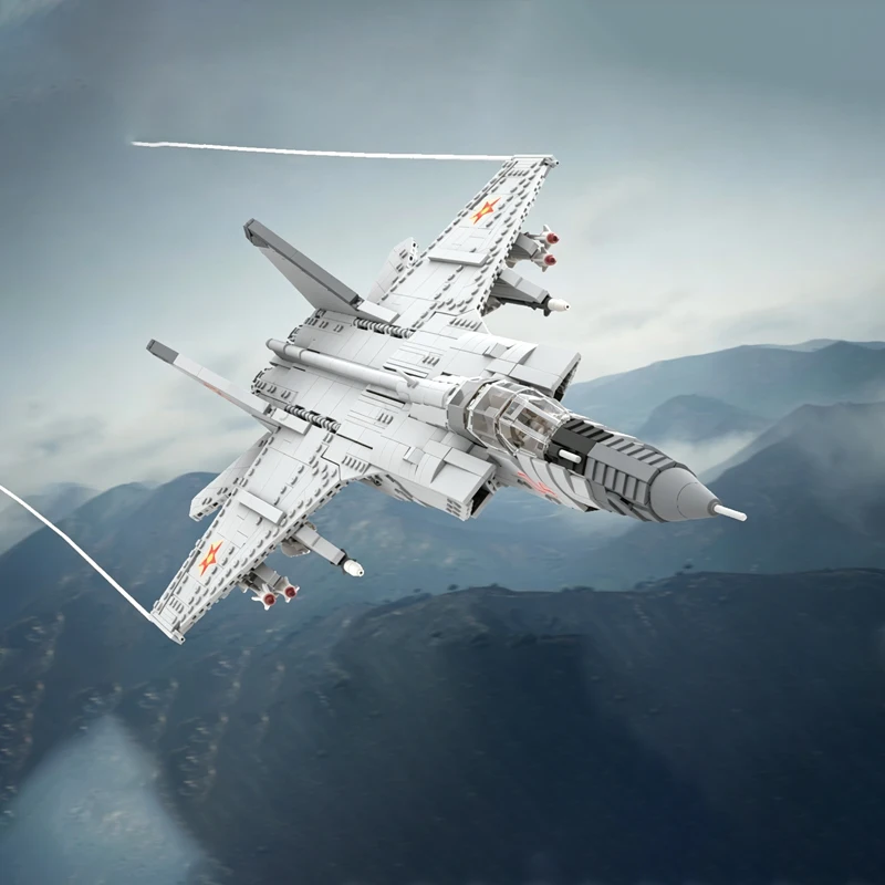 QWERTMiG-31 High-Speed Interceptor Fighter Model MOC Building Bricks War Equipment Modular Technology Gifts Holiday Assemble Toy