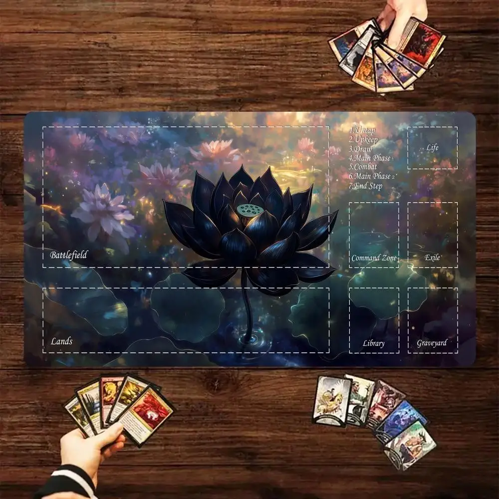 

Magic card playmat with zones mtg Playmat magic lotus pattern design anime Desk Mat gamer keypad expansion gaming Mousepad