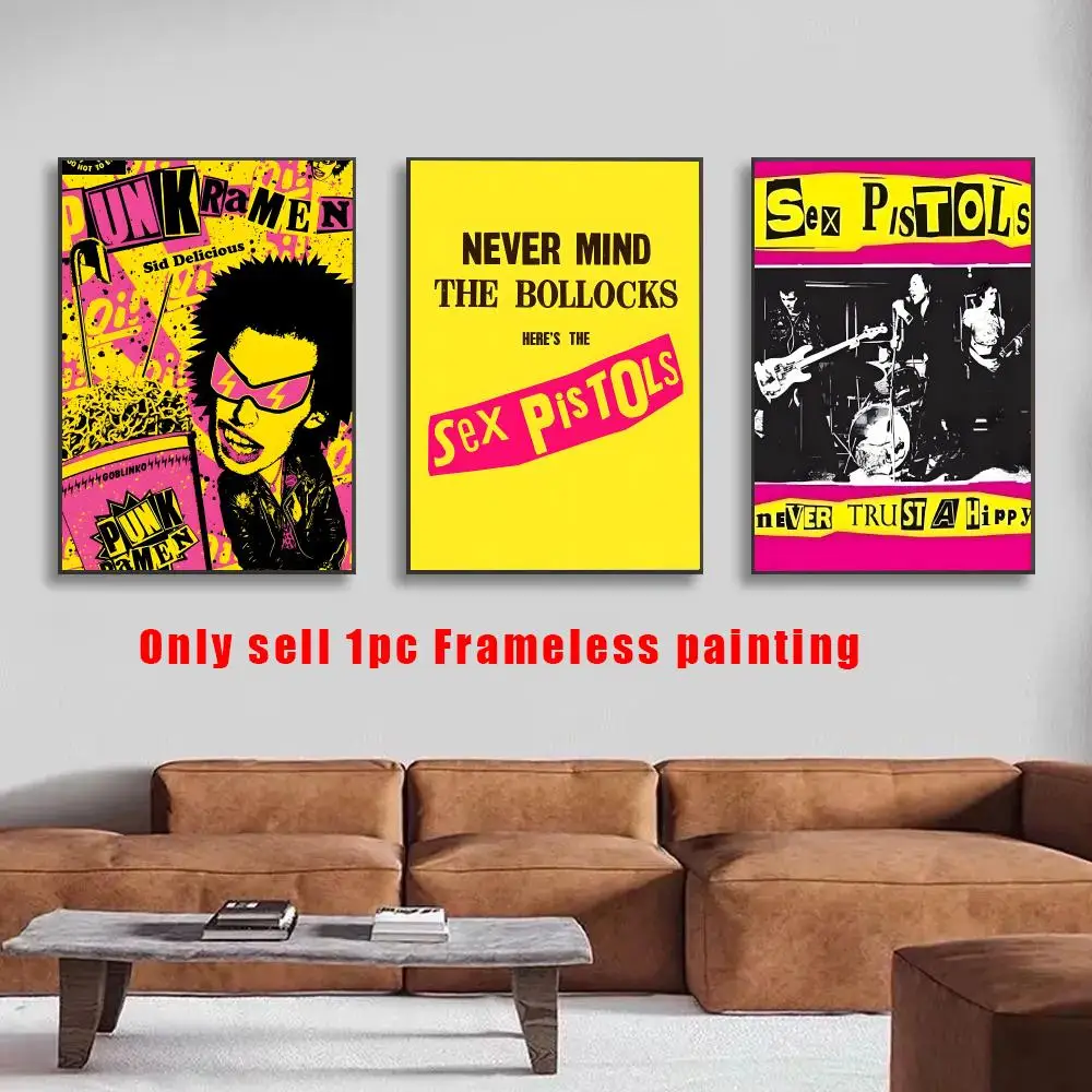 Rock Band Sex Pistols Poster HD Self-Adhesive Wall Decals For Living Room & Bedroom Home Decor Gift