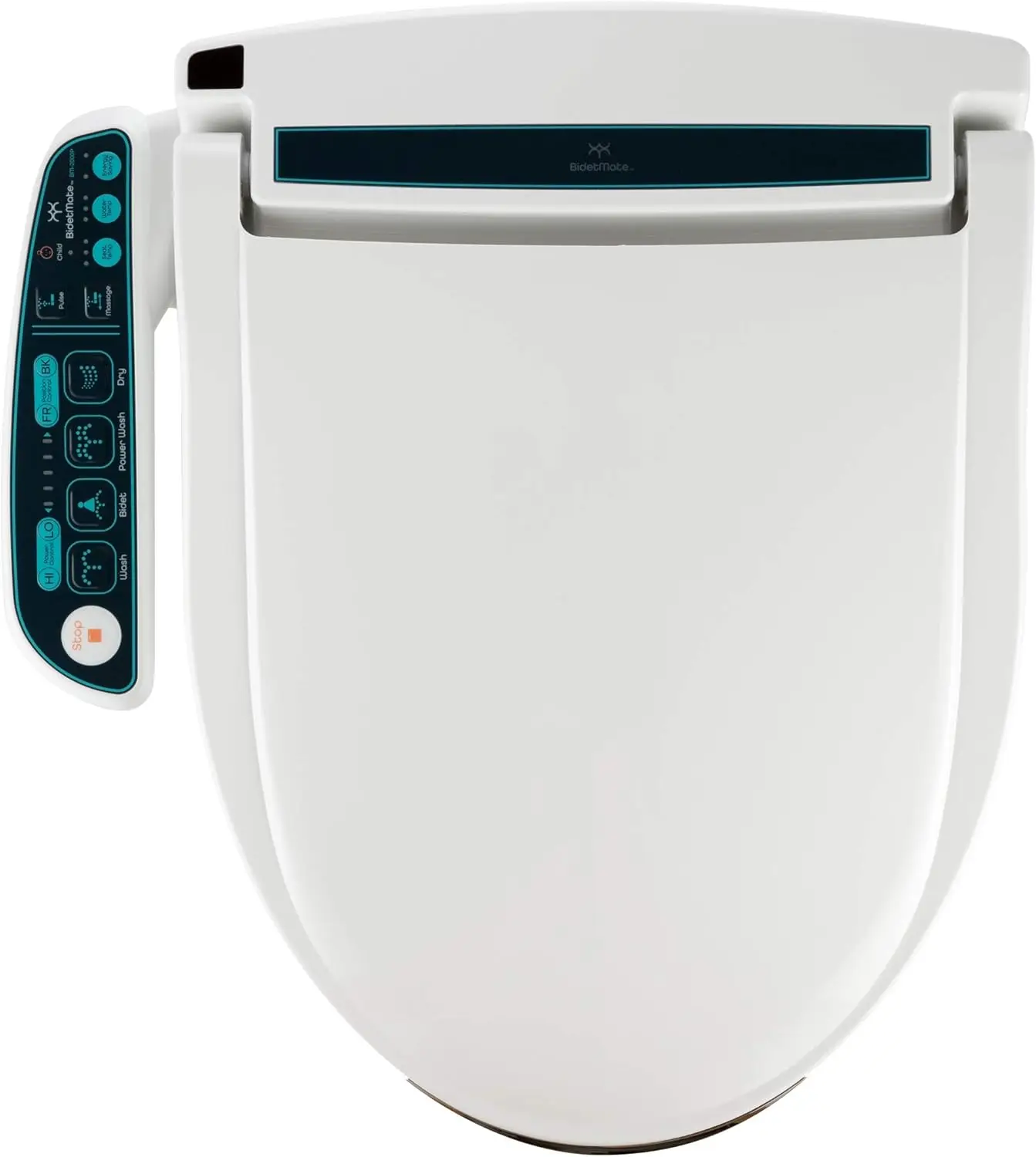 2000 Electric Smart Toilet Seat with Unlimited Heated Water, Side Controls, Deodorizer, Warm Air Dryer - Self-Cleaning