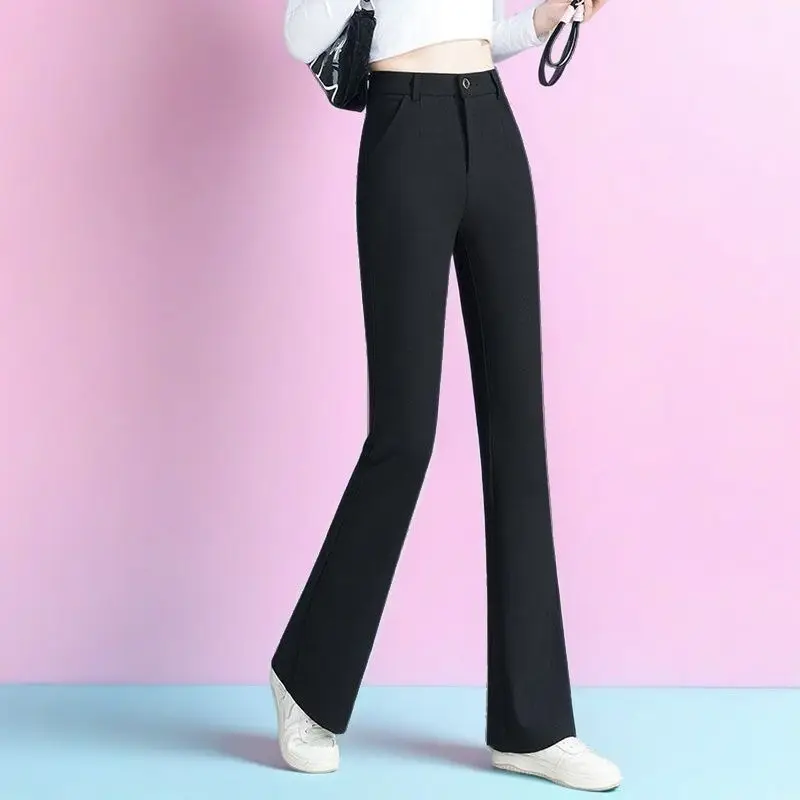 

Women's High Waist Flare Pants Slim Fit Stretchy Long Trousers For Petite Height