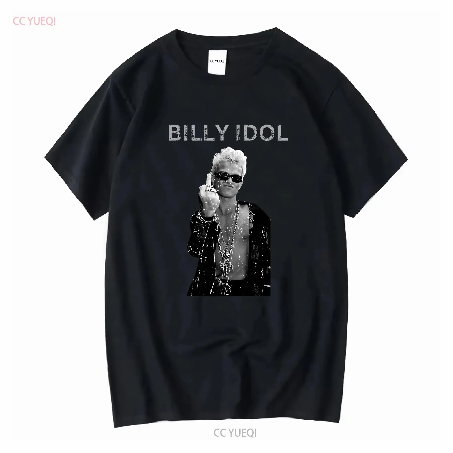 BILLY IDOL T Shirt 1980s Rock Vintage Aesthetic Distressed Band Giving the Finger Simple Minimalist long or short sleeves Soft