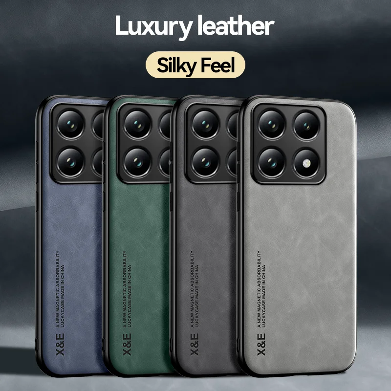 For Xiomi 14T Pro 5G Case Car Magnetic Holder Leather Phone Case For Xiaomi 14TPro 14 T Pro Xiaomi14T Pro Soft TPU Protect Cover