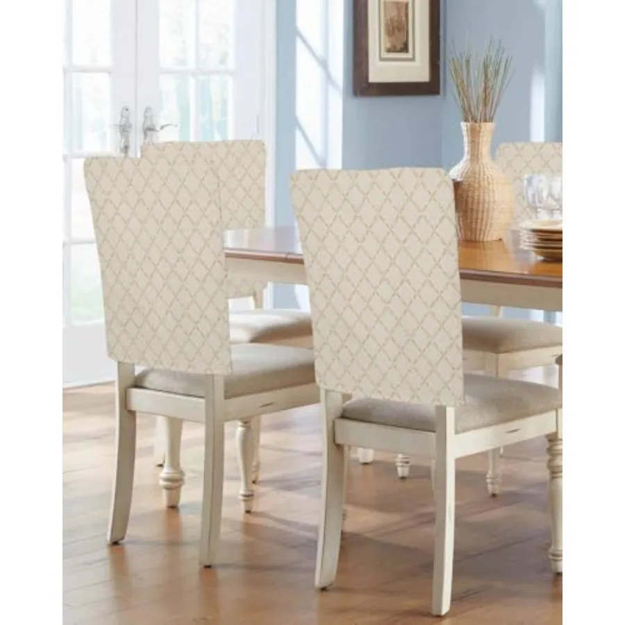 

Rhombus Plaid Chair Back Covers for Dining Chairs 8 Pack Classic Contemporary Geometric Abstract Art Decor Washable Stretchable