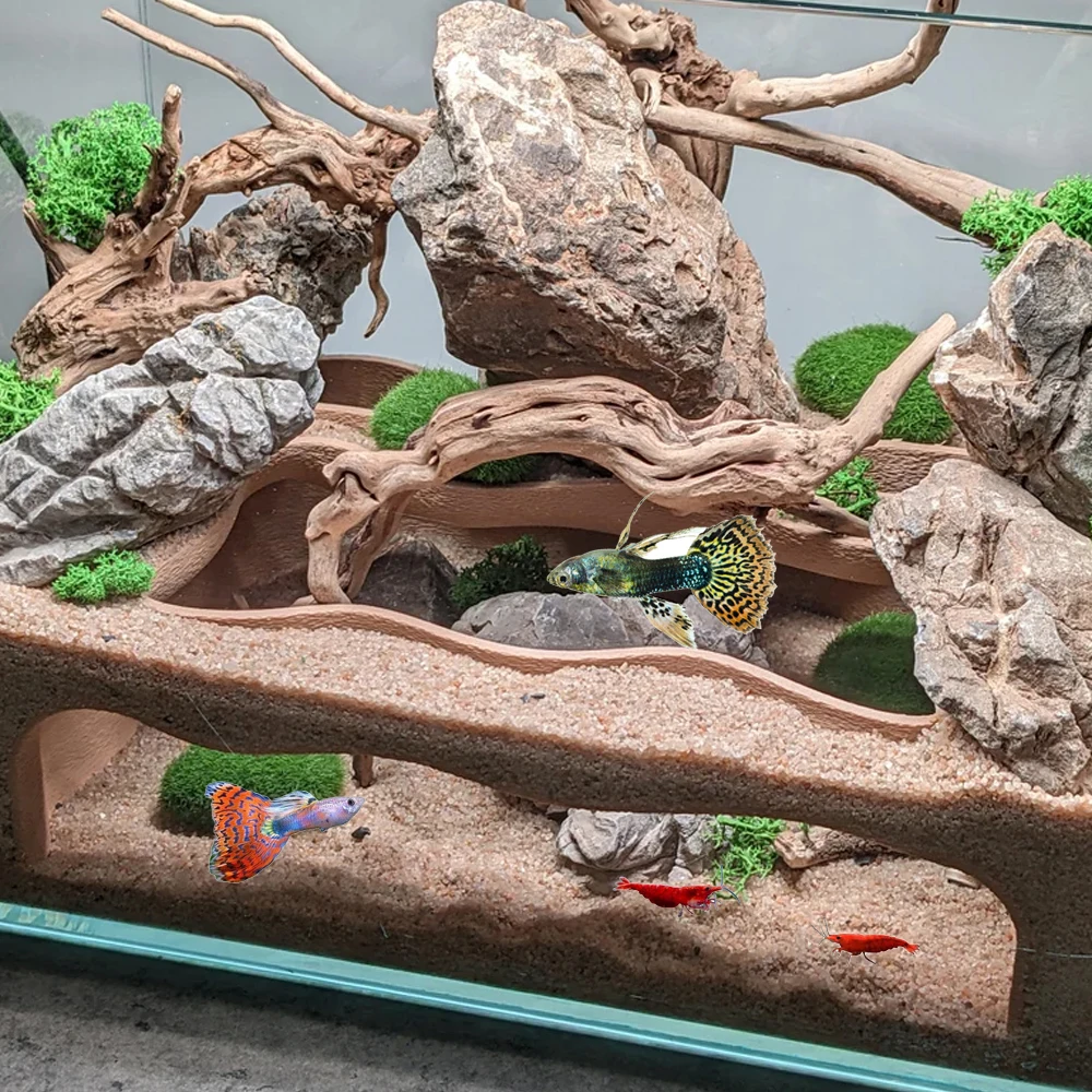 

Aquarium Cave/Terrarium Underground Natural Cave For Aquatic Pets To Breed, Play AndRest Fish Tank Ornaments