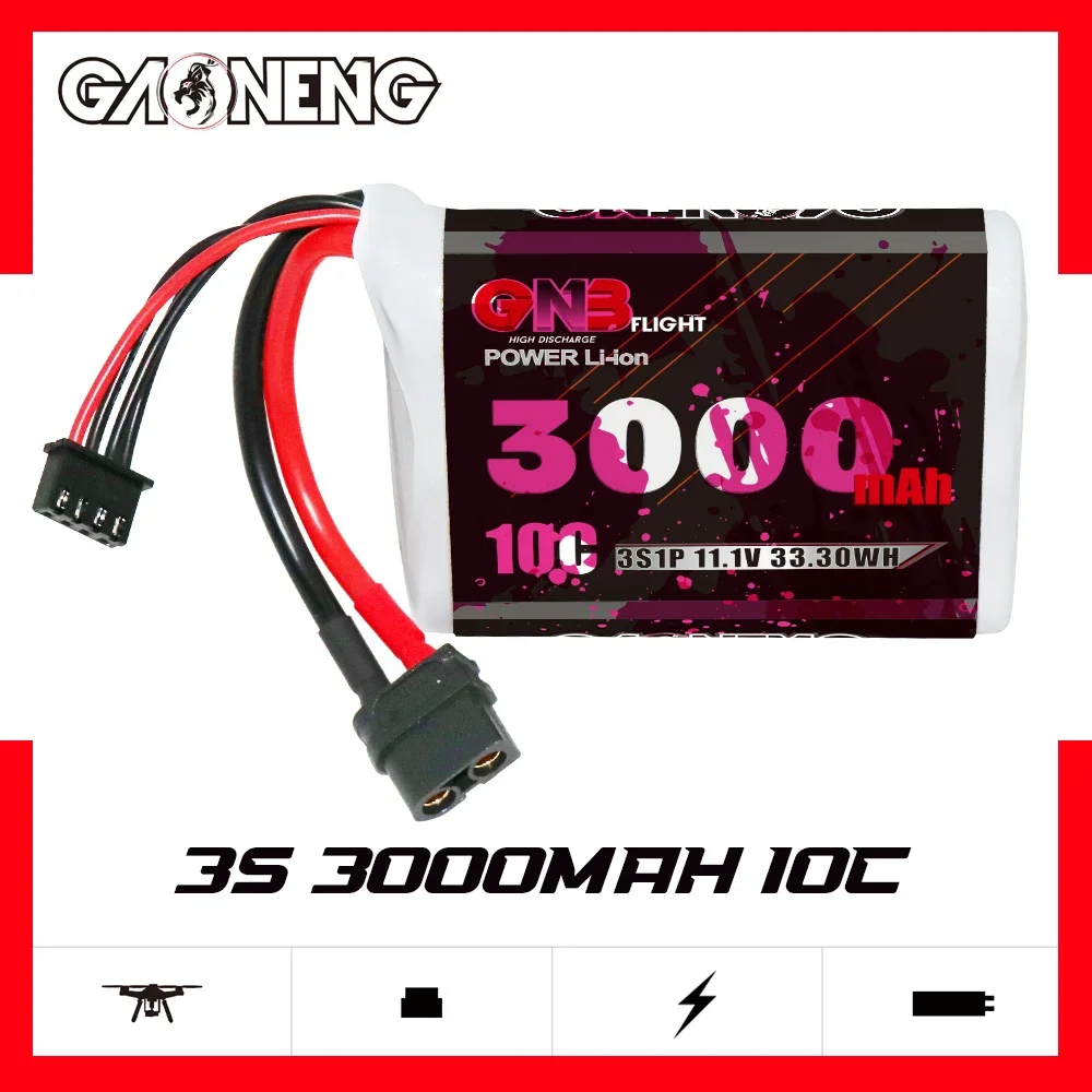 GAONENG GNB 3000mAh 3S 10C 20C 11.1V XT60 18650 Li-ion Battery Long Range FPV