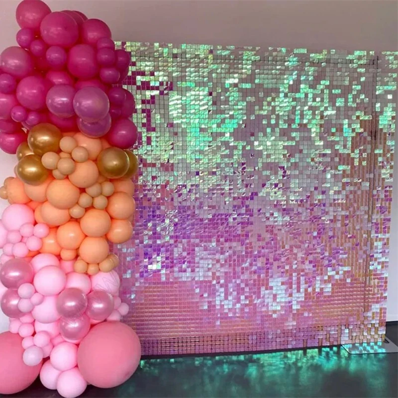 

12pcs/lot Customized Shimmer Sequins Wall Background For Wedding Celebration Decorations Shimmer Wall For Christmas Home Decor