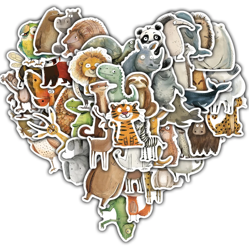 

50 шт. забавные и озорные наклейки с мультяшными животными, чехлы для кафе, чемоданы для ноутбука, гитары, сделай сам, Chambre, скейтборд, декоративная наклейка