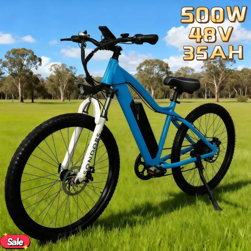 

26-inch aluminum alloy frame electric bicycle, 500W motor 48V 35AH, ultra-long battery life, extremely convenient adult E-bike