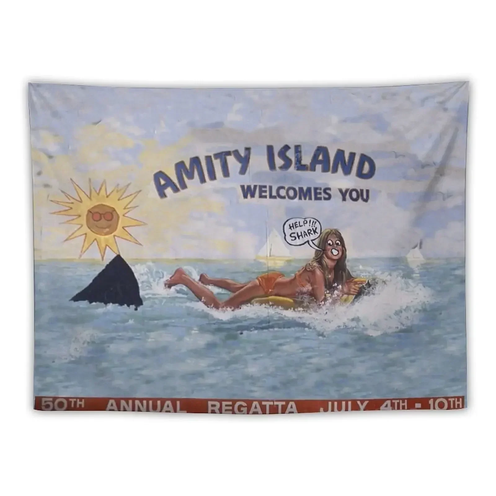 

Welcome To Amity Island Tapestry Decoration Wall Aesthetic Room Decor Korean Tapestry