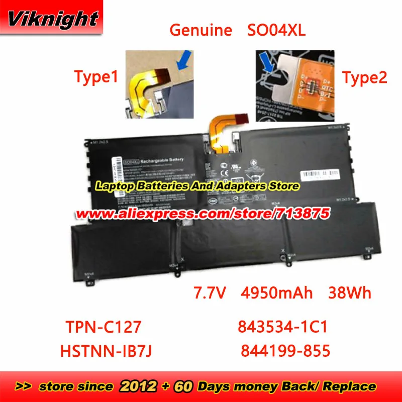 Bateria So04xl Genuína para hp Spectre 8435341c1 844199855 Hstnn-ib7j Tpn-c127 13 13-v016tu 13-v015tu 13-v014tu 13-v014tu 13-v000 Series