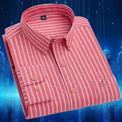 Men's shirt6XL High Quality Oxford Spinning Long Sleeve  100% Pure Cotton Large Size Non iron Fashion Breathable Business Casual