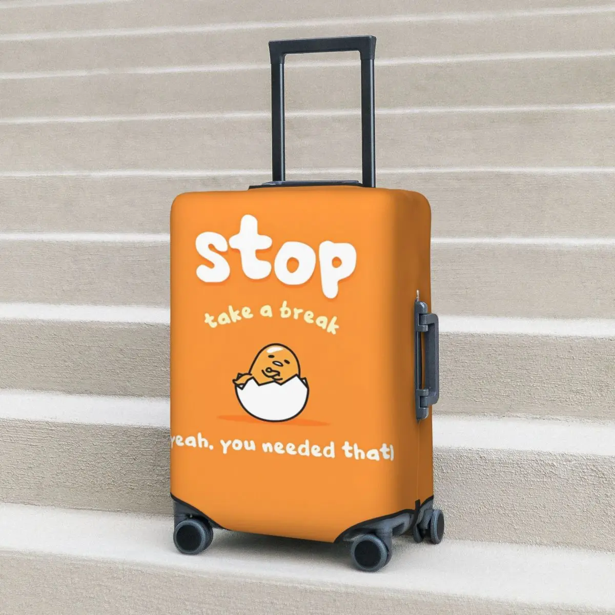 Stop Take A Break Yeah, You Needed That Gudetama Suitcase Cover Cruise Trip Holiday Elastic Luggage Accesories Protector