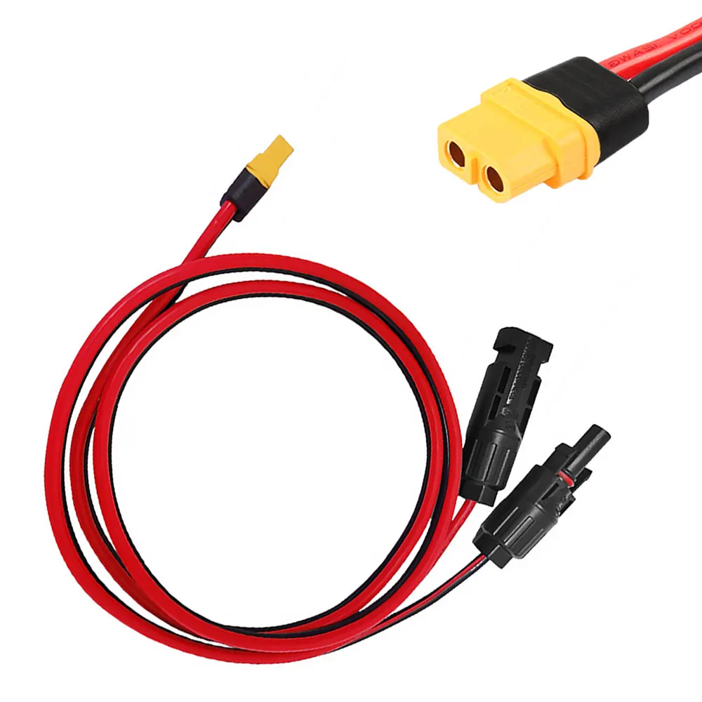 12AWG XT60 Adapter to Solar Male Female Connector Extension Charge Cable 3M Wire for Portable Power Station solar generators