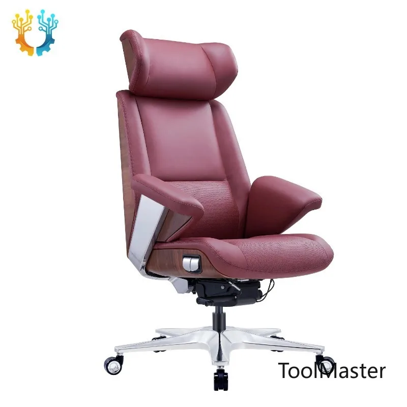 

[2026]Modern Design Ergonomic Executive Office Chair Synthetic Leather Mesh Adjustable Height Aluminum Frame Chrome Base Swivel