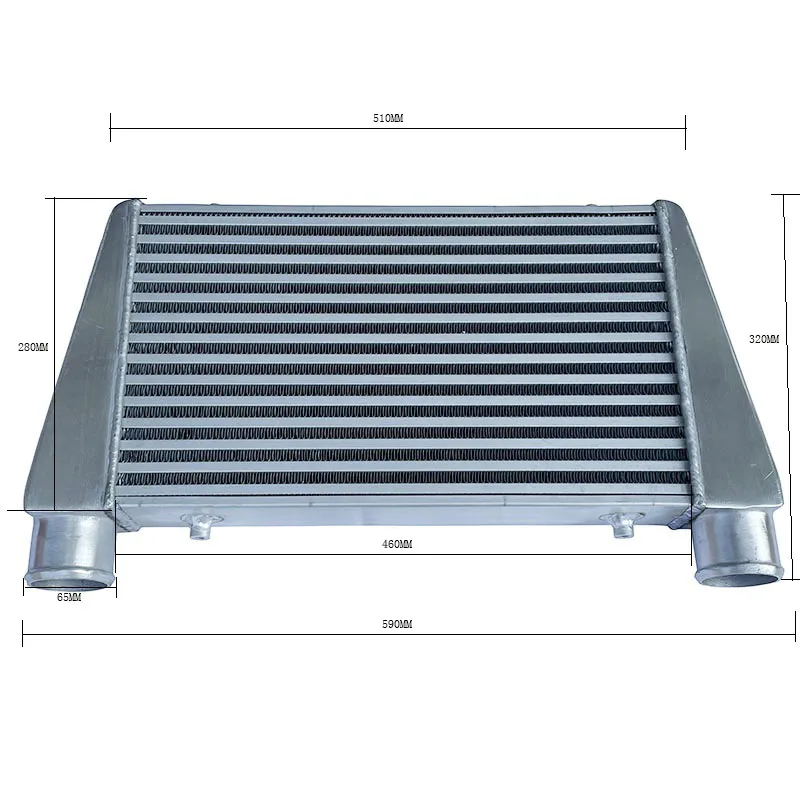 Aluminum Intercooler Universal 460X280X76mm Radiator Inlet 65mm 2.5inch Outlet Cold Air Intake for Turbo Radiador