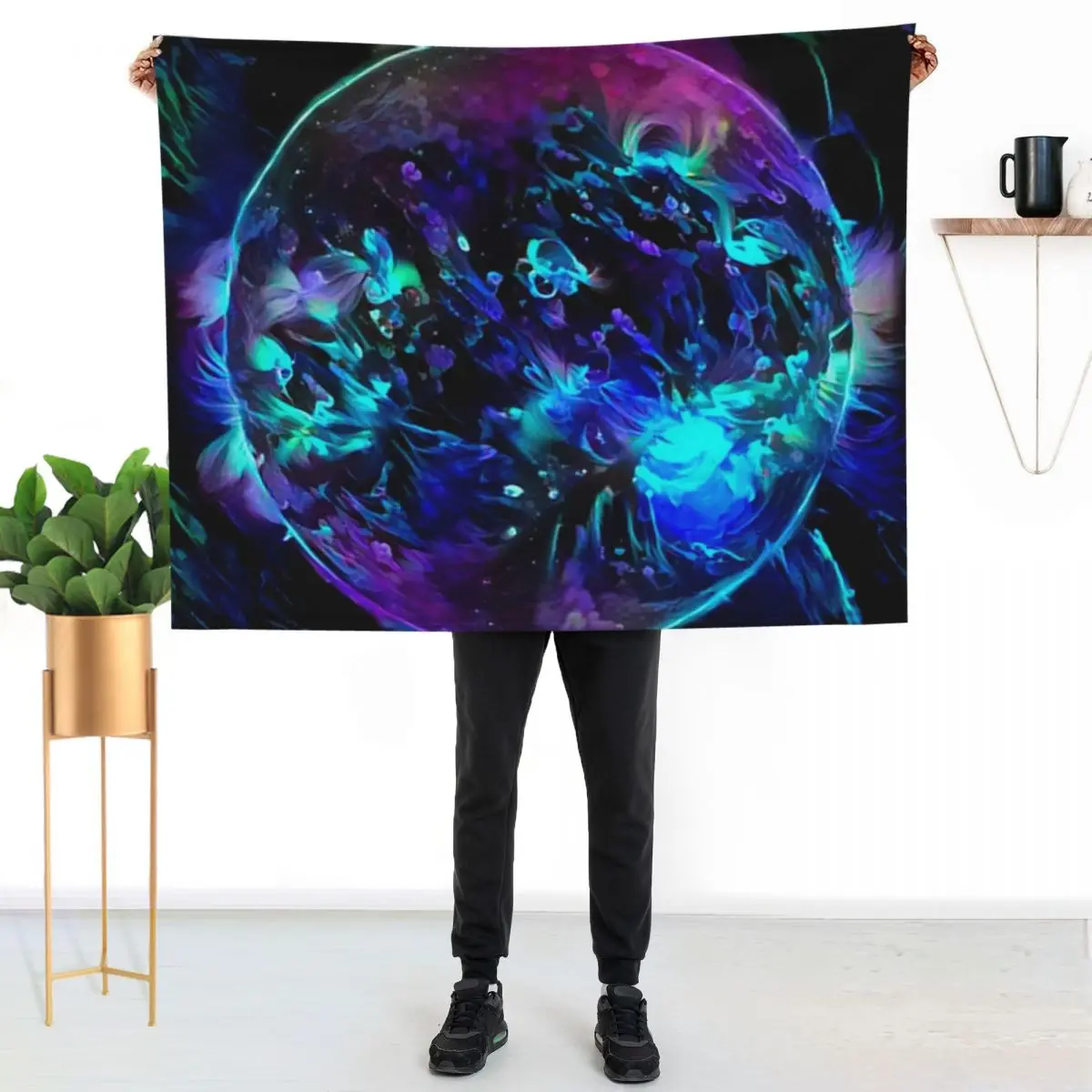 Blacklight Impressions of a Dwarf Star Throw Blanket Thermal Decorative Sofa Tourist Soft Beds Plush Travel Blankets