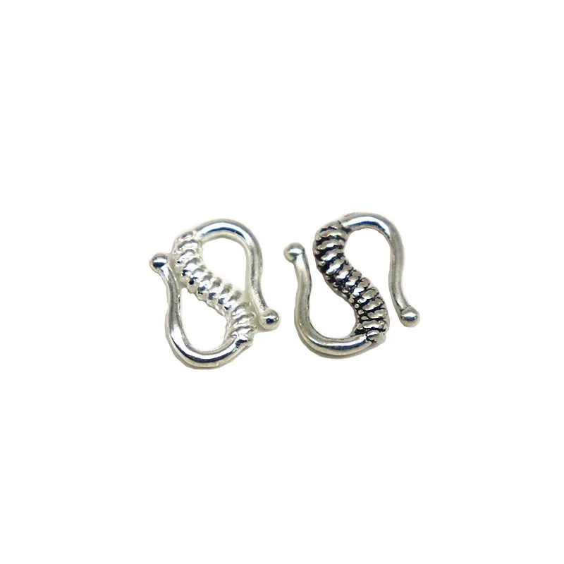 925 Sterling Silver Clasp S-Shaped Hook  DIY Components for Necklace Bracelet Jewelry Findings Making