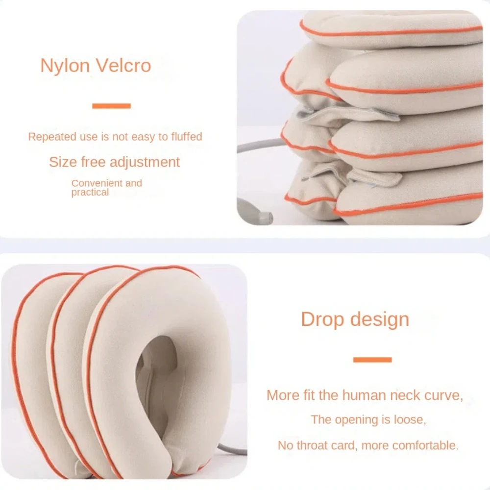 Air Inflatable Cervical Traction Device Orthopedics Massage Adjustable Neck Massage Pillow 4 Layers Neck Support U Neck Pillow