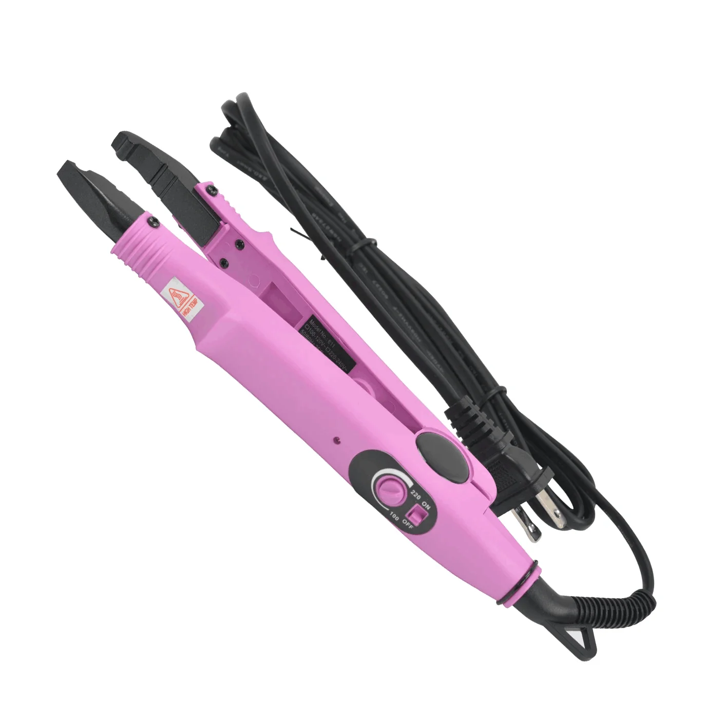 1 Pc Pink/Black Heat Iron Connector Temperature Controllable Heat Hair Connector Hair Extensions Fusion