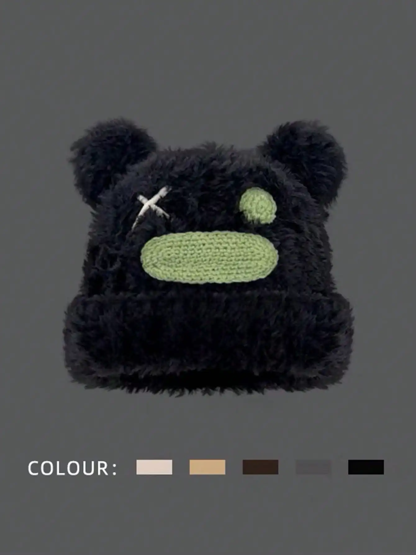 

Пушистая шапка-бини с медвежьими ушками, теплая милая осенне-зимняя шапка для мужчин, пар, повседневные путешествия