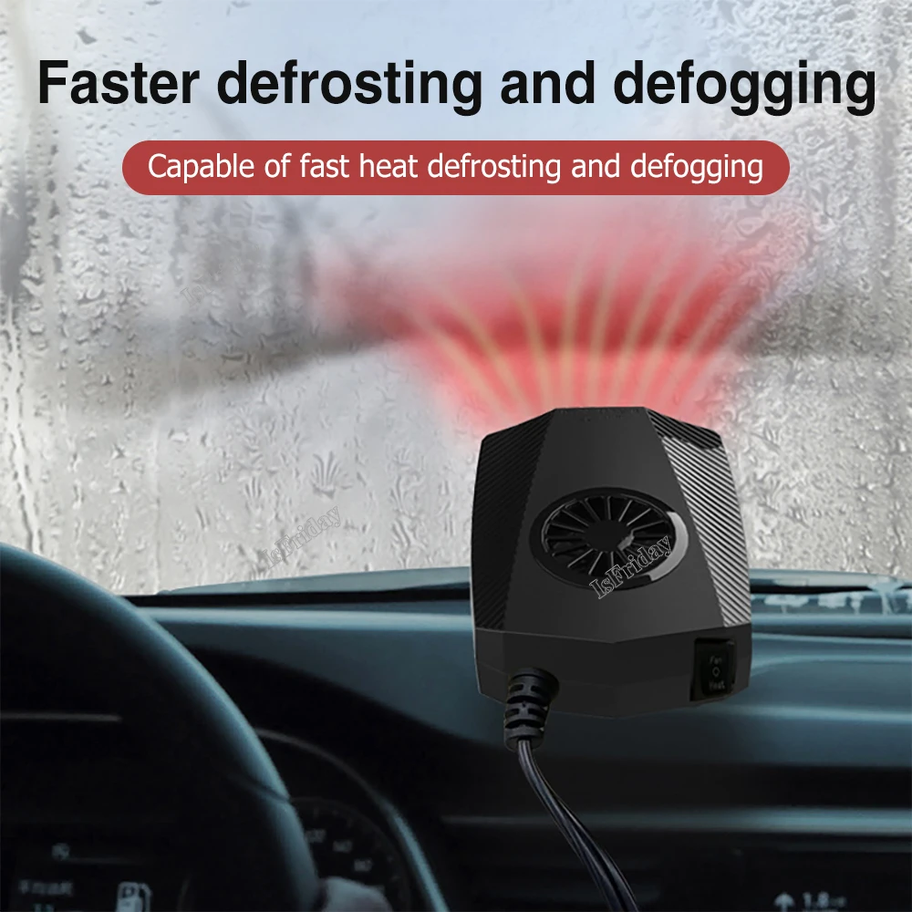 Car Heater Defroster Fans Car Heater Electric Heater 12V Lighter Heater Fast Heating Defrost Defogger 360 Degree Rotatable Car