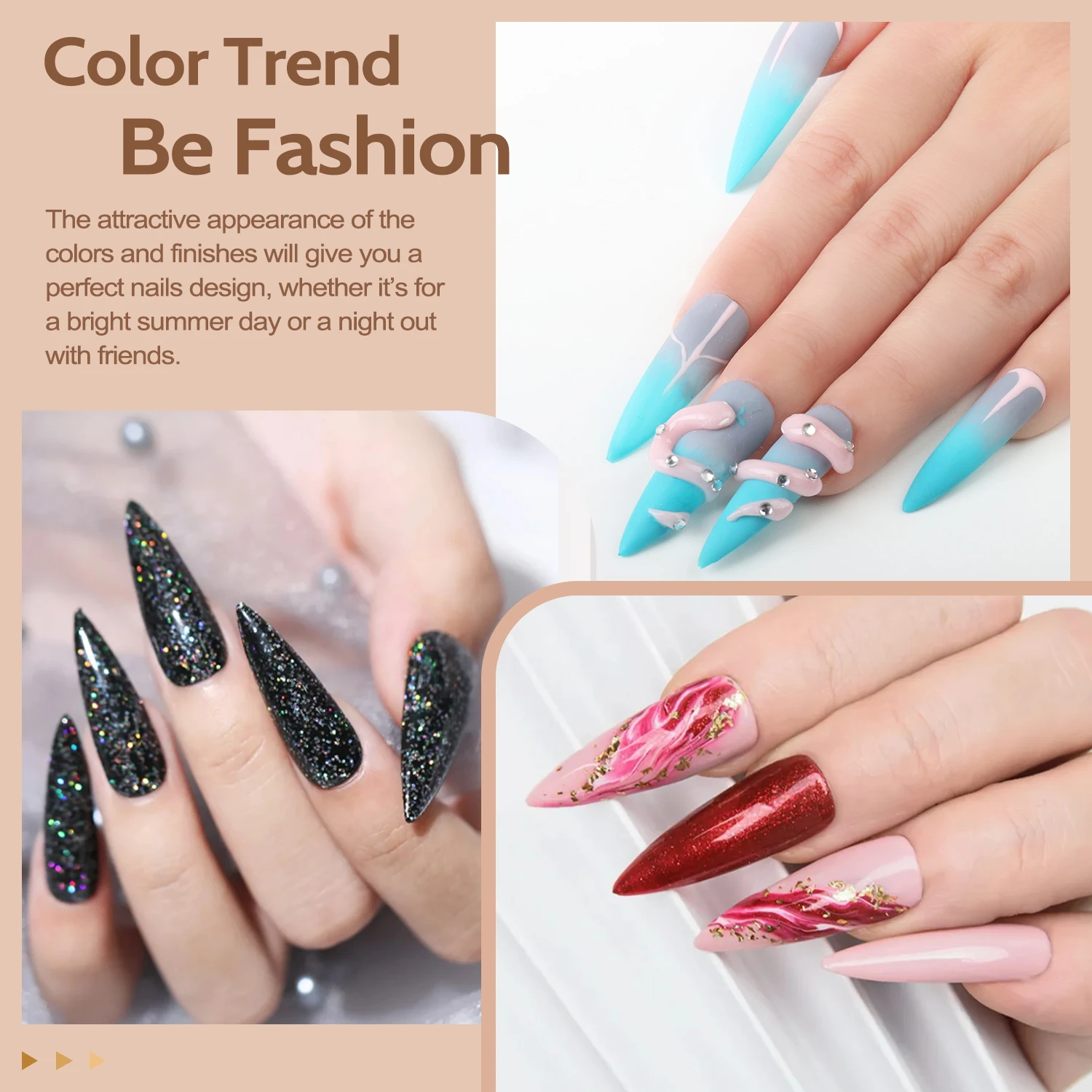 45 kleuren bruin rood roze glans glitter serie gel polish set en 4 flessen basis toplaag nagelprimer voor nail art manicure