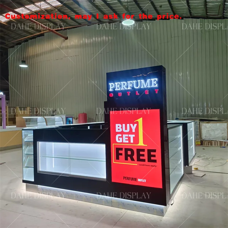 

на заказ. Роскошный дизайн киоска для парфюмерного центра со стеклянным шкафом для демонстрации распродажа парфюмерного киоска