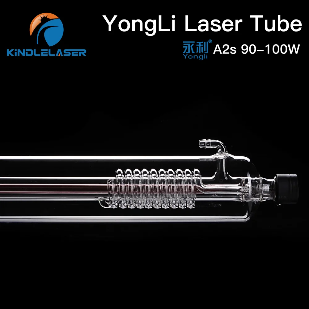 KINDLELASER Yongli A2s 90-100W CO2 Laser Tube Dia.80mm for CO2 Laser Engraving Cutting Machine Wooden Case Box Packing