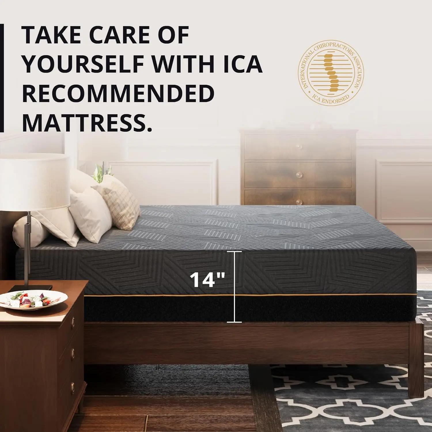 EGOHOME 14 inch King Size Mattress, Cooling Gel Memory Foam Mattres Bed in a Box, CertiPUR-US Certified, Therapeutic Mattress