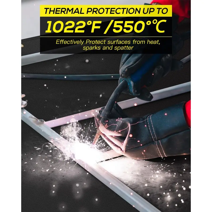 بطانية لحام، بطانية حريق من الألياف الزجاجية المطلية بالسيليكون مقاس 4 × 6 أقدام، بطانية لحام مقاومة للحريق، مصممة للاستخدام المنزلي والخارجي