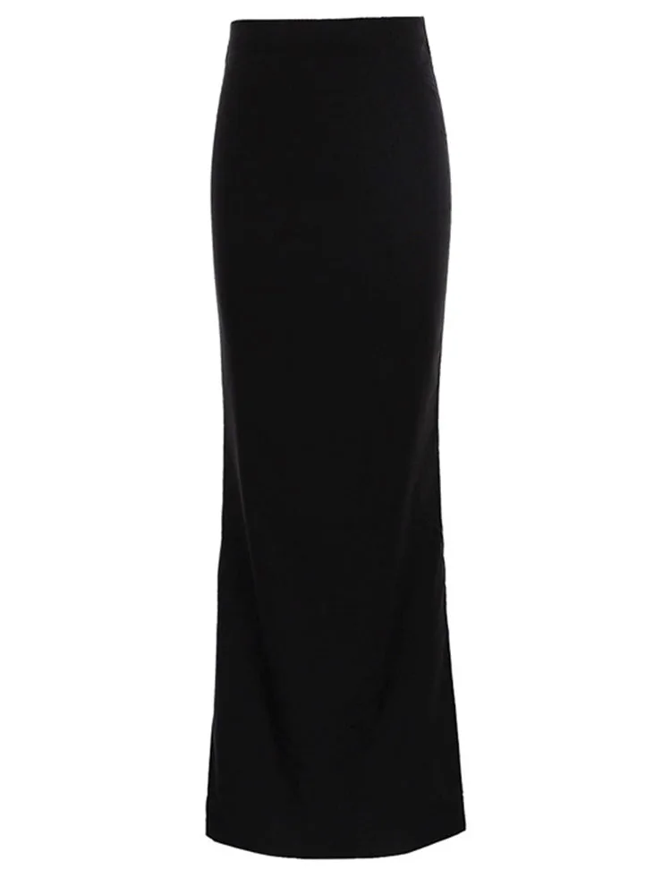 Fashion For Women Black Long Skirts High Waist Slim Seamless Elegant Ladies Gown Casual Summer New Female Maxi Skirts