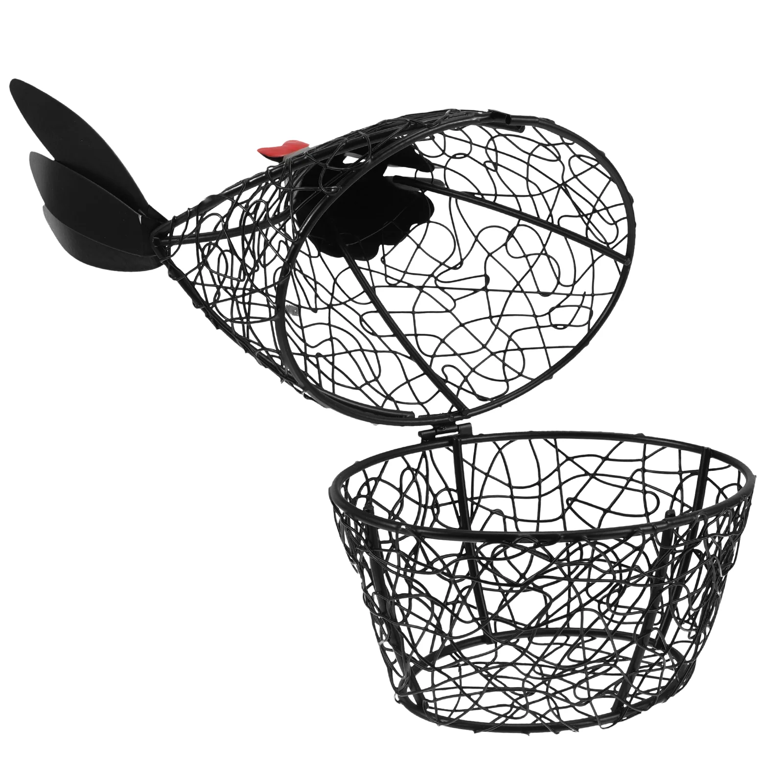 

Wrought Iron Basket Creative Eggs Container Foldable Storage Kitchen Tool Large Capacity Decorative Home