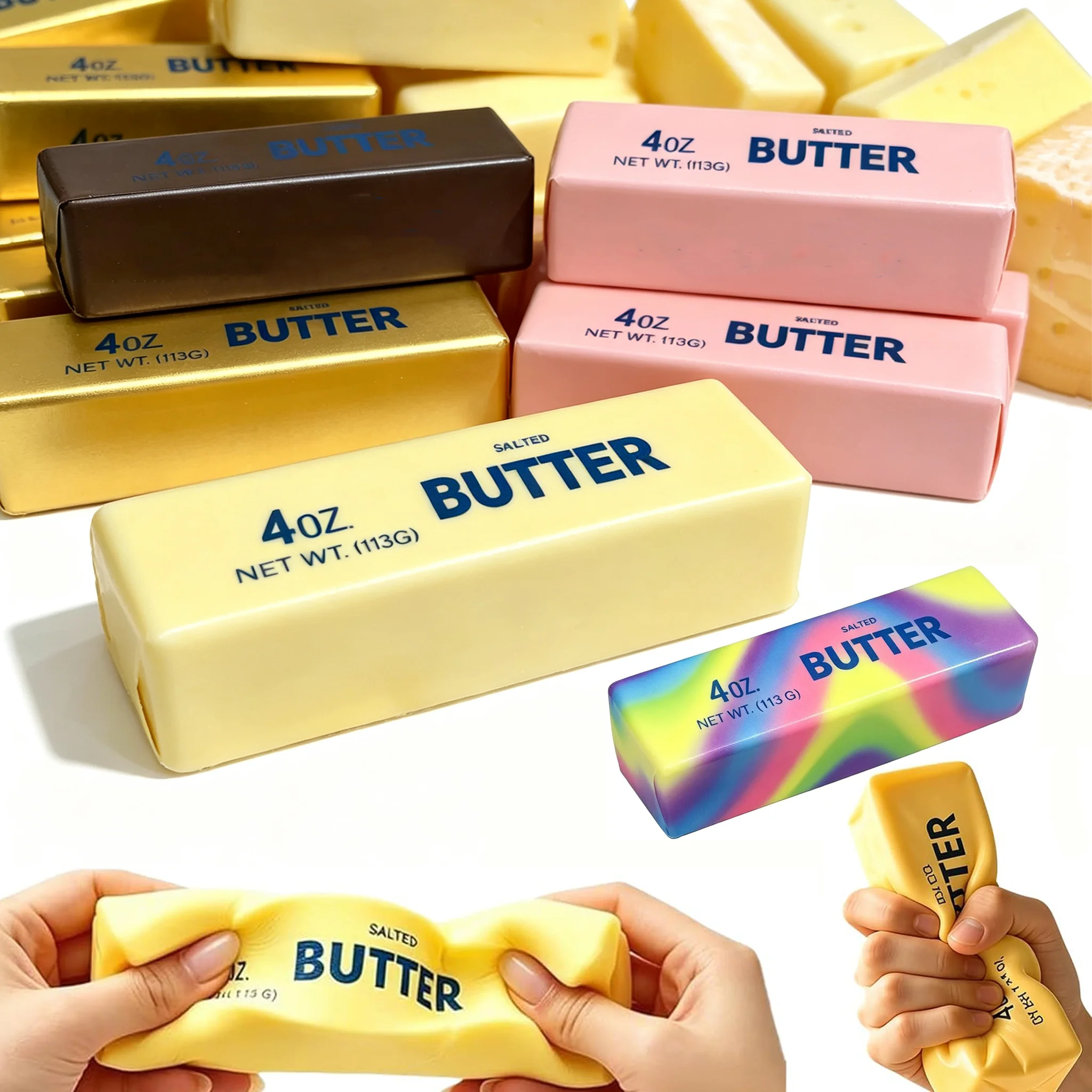 Butter Stick Squeeze Toys Soft Slow Reboun Decompression Stress Anxiety Relief Toys Realistic Game Funny Prank Toy