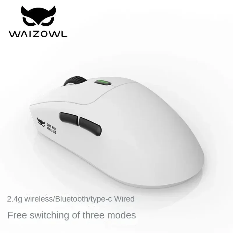 Waizowl OGM Pro Gaming Mouse PAW3395 Wireless Bluetooth Wired Tri-mode Lightweight Mouse  Laptops Accessories Gifts for Gaming