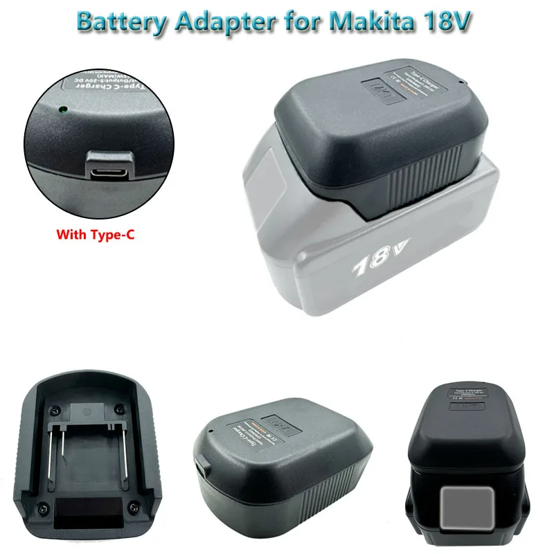 NEW Battery Adapter For Makita18V Li-ion Battery Charge-Discharge Converter Type-C Power Bank Phone Charger For Outdoor Charging